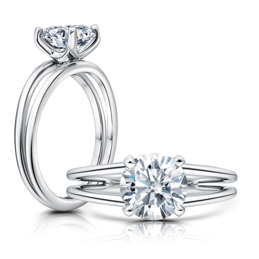 Delicate split shank solitaire