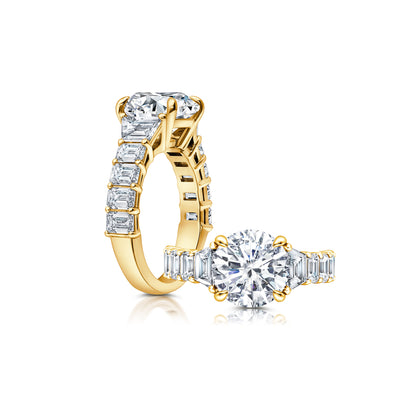 Dramatic, graduated Emerald Cut Diamonds for a dramatic look