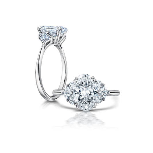 A fresh take on a three stone ring