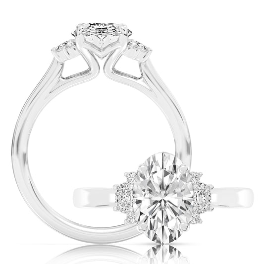 A fresh take on a three stone ring