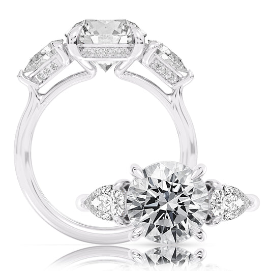 A unique look on a class 3 stone ring