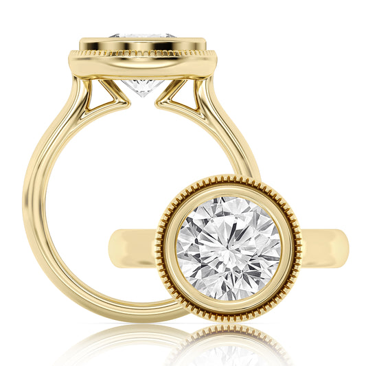 Bezel two tone with milgrain detail